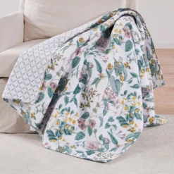 Verity Teal Quilted Throw - Levtex Home