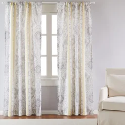 St. Claire Damask Lined Curtain Panel With Rod Pocket - Levtex Home -CozyNest Sales Store GUEST 154e76a9 aad9 419c 9b86 ff1fd6c17d05