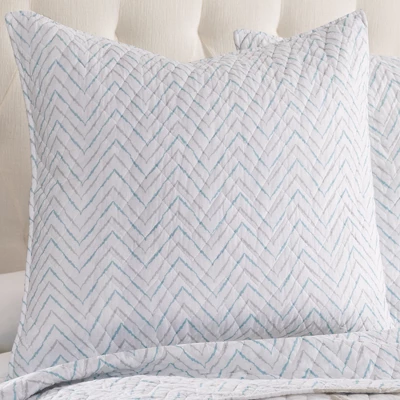 Blue Sea Chevron Euro Sham Set Of 2 - Levtex Home 1 Blue Sea Chevron Euro Sham Set Of 2 - Levtex Home