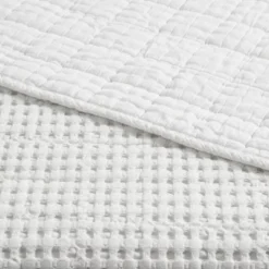Mills Waffle Bright White Quilted Throw - Levtex Home -CozyNest Sales Store GUEST 19724c0f b0fa 4223 aefc 27d5ec7150f3