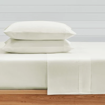 Cream 300TC Sateen Queen 4pc Sheet Set - Levtex Home 1 Cream 300TC Sateen Queen 4pc Sheet Set - Levtex Home