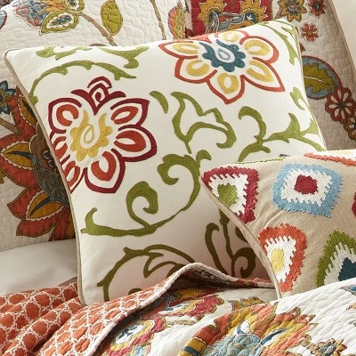 Clementine Floral Decorative Pillow - Levtex Home 1 Clementine Floral Decorative Pillow - Levtex Home