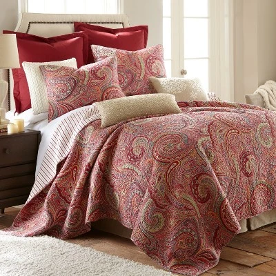 Spruce Red Euro Shams - Set Of 2 - Levtex Home 2 Spruce Red Euro Shams - Set Of 2 - Levtex Home - Image 2