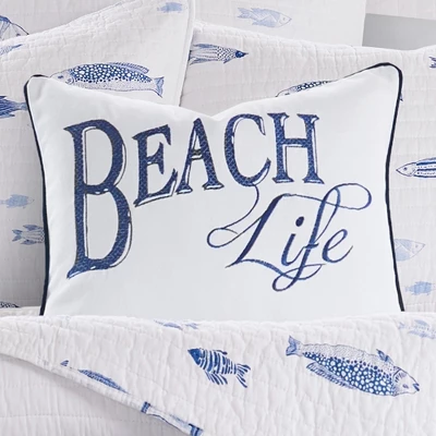 Indigo Tide Beach Life Pillow- Levtex Home 1 Indigo Tide Beach Life Pillow- Levtex Home
