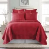 Cross Stitch Red Solid Euro Sham Set Of 2 - One Euro Sham Red - Levtex Home
