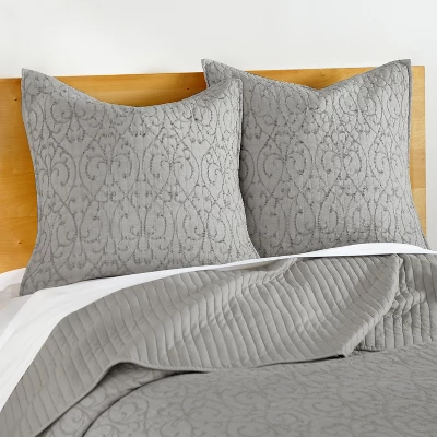 Beckett Light Gray Euro Sham Set Of 2 - Levtex Home 1 Beckett Light Gray Euro Sham Set Of 2 - Levtex Home