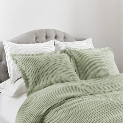Mills Waffle Desert Sage Full/Queen Duvet Set - Levtex Home 2 Mills Waffle Desert Sage Full/Queen Duvet Set - Levtex Home - Image 2