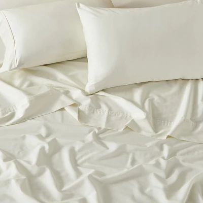 Cream 300TC Sateen Twin 3pc Sheet Set - Levtex Home 2 Cream 300TC Sateen Twin 3pc Sheet Set - Levtex Home - Image 2