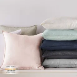 100% Linen - Square Decorative Pillow Cover Set - 2pk - Levtex Home