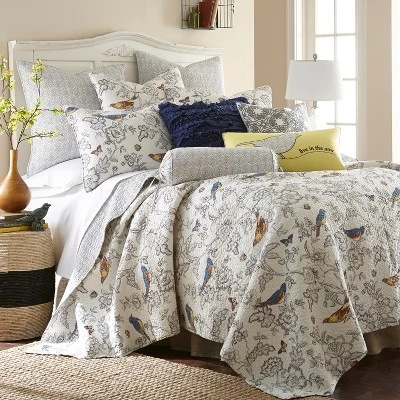 Mockingbird Floral Euro Sham Set Of 2 - Levtex Home 2 Mockingbird Floral Euro Sham Set Of 2 - Levtex Home - Image 2