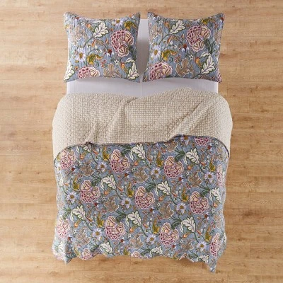 Calafel Floral Quilt And Pillow Sham Set - Levtex Home 1 Calafel Floral Quilt And Pillow Sham Set - Levtex Home