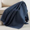 Cross Stitch Navy Quilted Throw- Levtex Home
