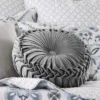 Maeve Neutral Round Velvet Pillow -Levtex Home