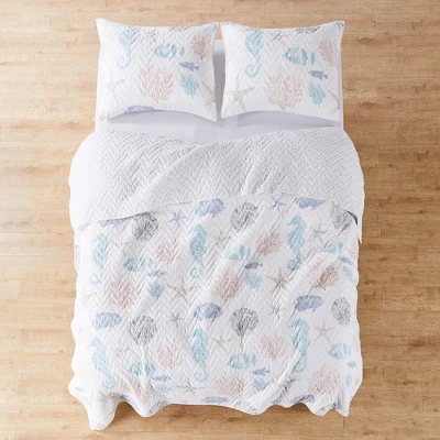 Blue Sea Quilt And Pillow Sham Set - Levtex Home 1 Blue Sea Quilt And Pillow Sham Set - Levtex Home