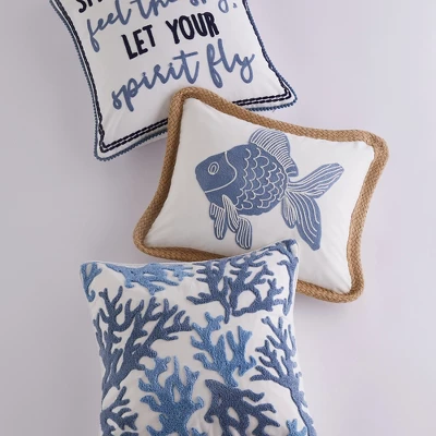 Pataya Script Decorative Pillow Blue - Levtex Home 1 Pataya Script Decorative Pillow Blue - Levtex Home