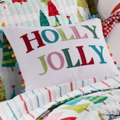 Merry & Bright Holly Jolly HolJol Pillow - By Levtex Home