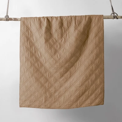 Washed Linen Sandstone Quilted Throw - Levtex Home 2 Washed Linen Sandstone Quilted Throw - Levtex Home - Image 2