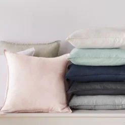 100% Linen - Square Decorative Pillow Cover Set - 2pk - Levtex Home -CozyNest Sales Store GUEST db29ad11 e92e 4271 abdf 9027fe445518