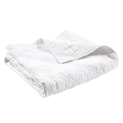 Linen Front/Cotton Back Quilted Throw - Levtex Home 5 Linen Front/Cotton Back Quilted Throw - Levtex Home - Image 5