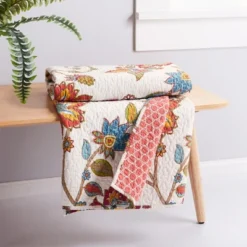 Clementine Floral Quilted Throw - Levtex Home