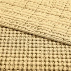 Mills Waffle Ochre Quilted Throw- Levtex Home -CozyNest Sales Store GUEST e9a510b5 a7b9 4511 953e 0e0d12c17698